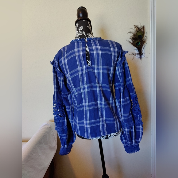 Free People darling Diana blur and whote pace top in Navy (XS) 💙❤️ - Picture 5 of 17